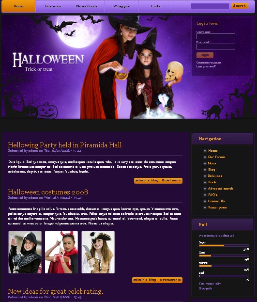Шаблон для сайта halloween