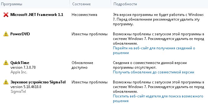 Не все программы работающие с Vista будут работать с Windows 7